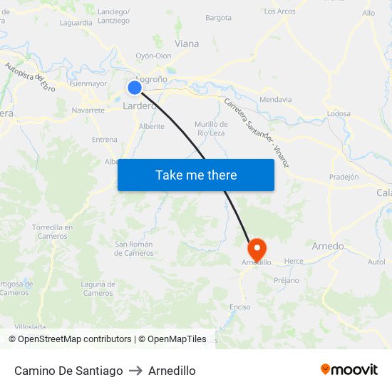 Camino De Santiago to Arnedillo map
