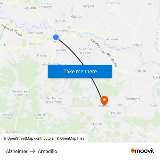 Alzheimer to Arnedillo map