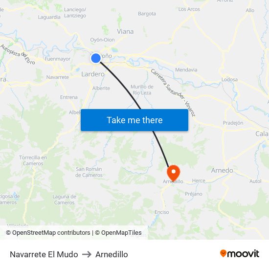 Navarrete El Mudo to Arnedillo map