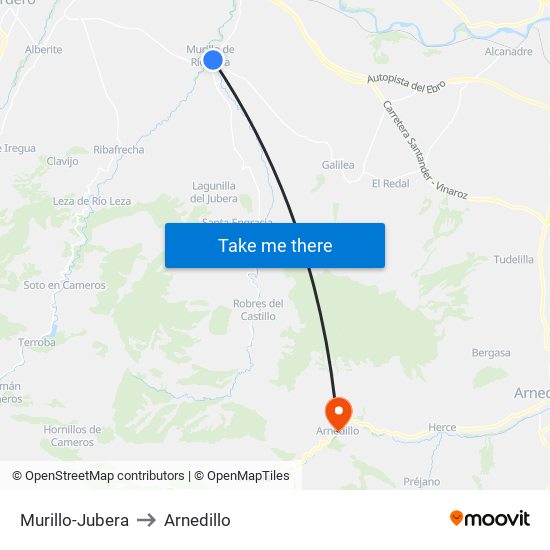 Murillo-Jubera to Arnedillo map