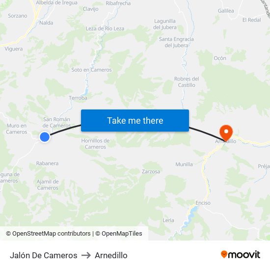Jalón De Cameros to Arnedillo map