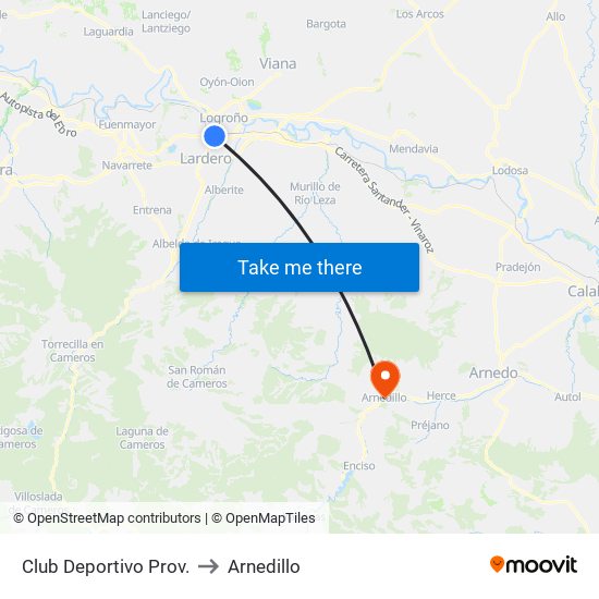 Club Deportivo Prov. to Arnedillo map