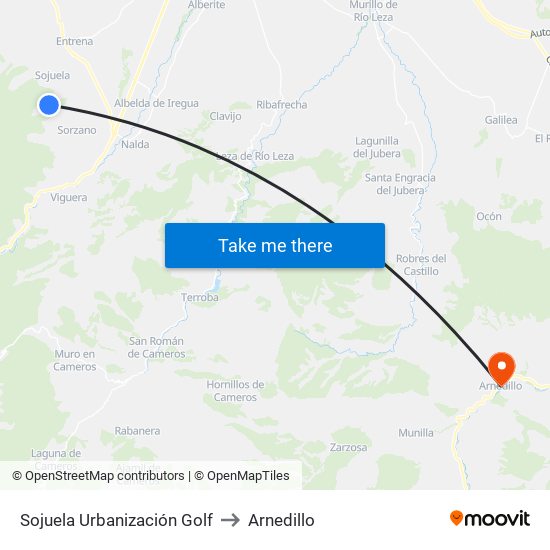 Sojuela Urbanización Golf to Arnedillo map