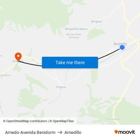 Arnedo-Avenida Benidorm to Arnedillo map