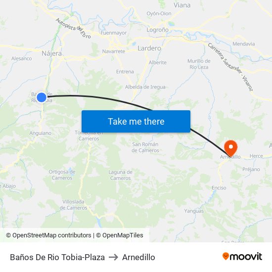 Baños De Rio Tobia-Plaza to Arnedillo map