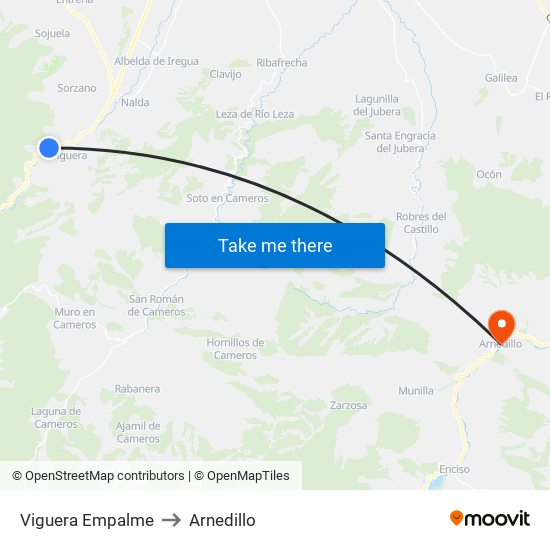 Viguera Empalme to Arnedillo map