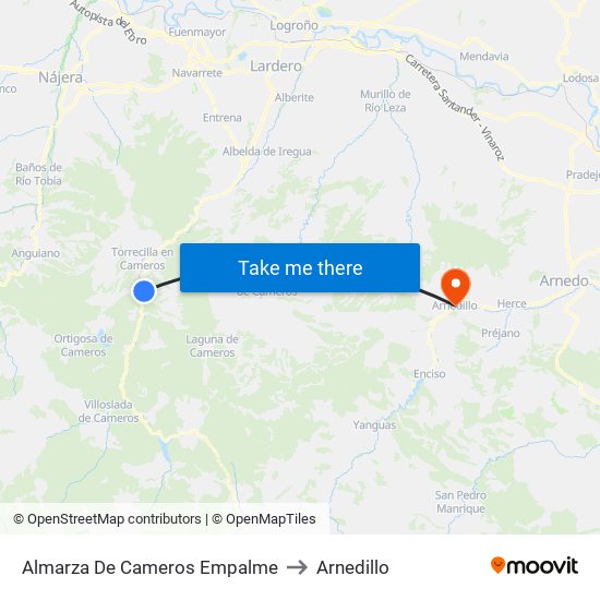 Almarza De Cameros Empalme to Arnedillo map