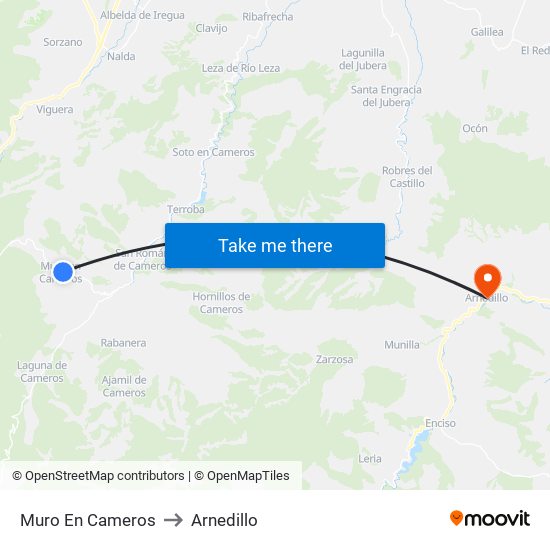 Muro En Cameros to Arnedillo map