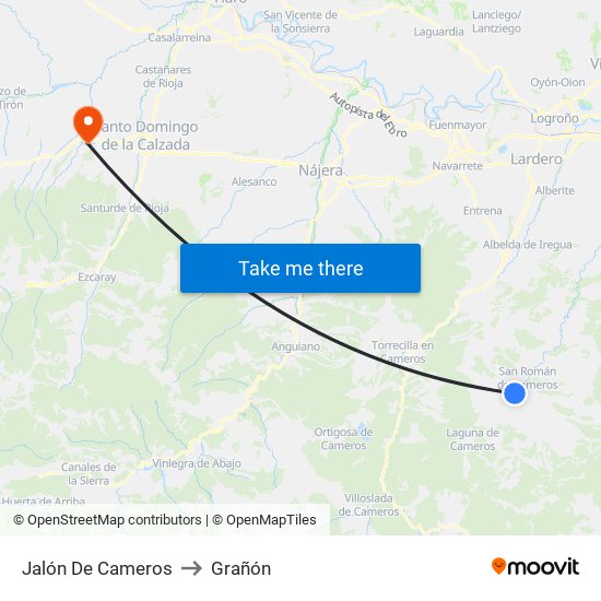 Jalón De Cameros to Grañón map