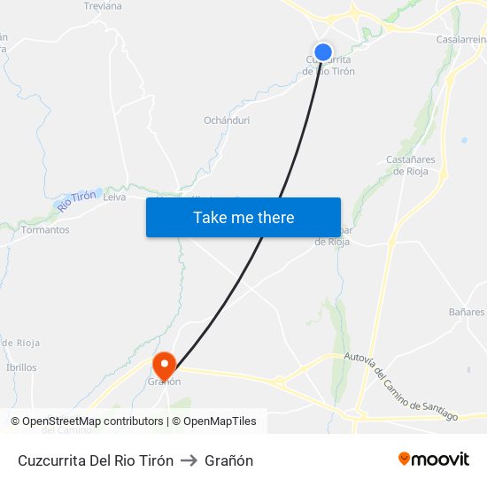 Cuzcurrita Del Rio Tirón to Grañón map