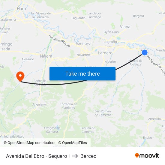 Avenida Del Ebro - Sequero I to Berceo map