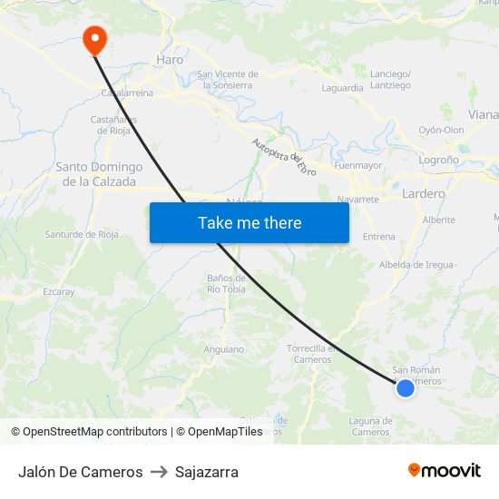 Jalón De Cameros to Sajazarra map