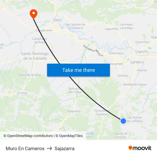 Muro En Cameros to Sajazarra map