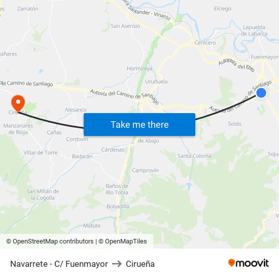 Navarrete - C/ Fuenmayor to Cirueña map