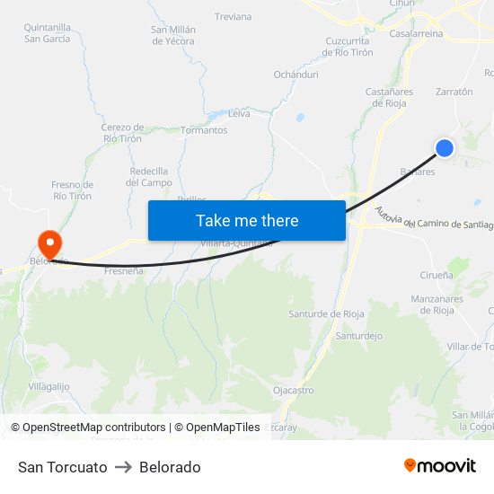 San Torcuato to Belorado map