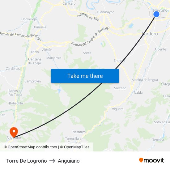 Torre De Logroño to Anguiano map