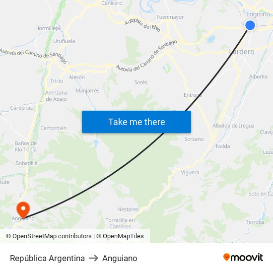 República Argentina to Anguiano map