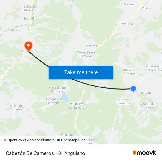 Cabezón De Cameros to Anguiano map