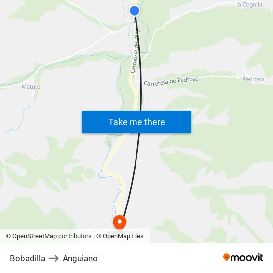 Bobadilla to Anguiano map