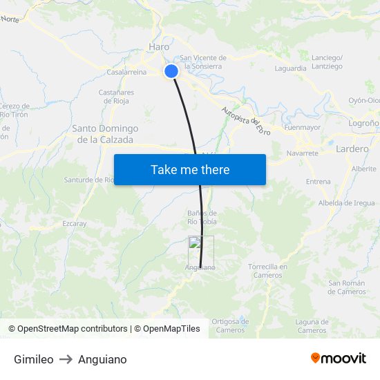 Gimileo to Anguiano map