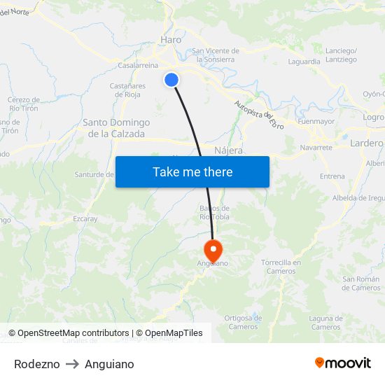 Rodezno to Anguiano map