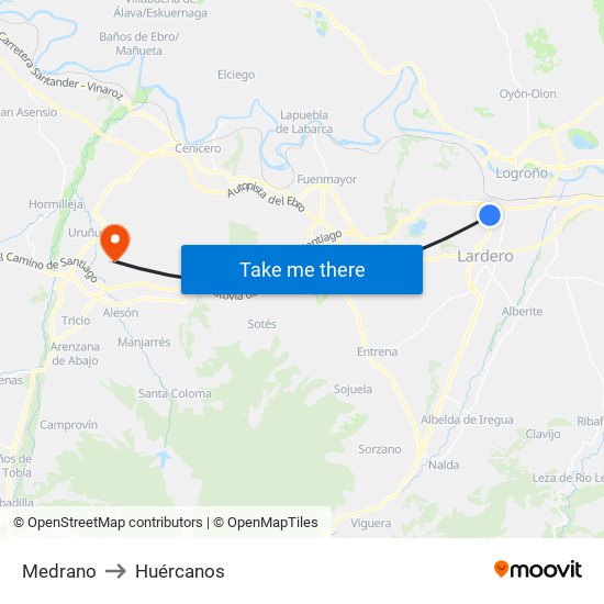 Medrano to Huércanos map