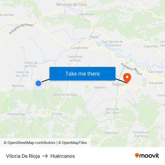 Viloria De Rioja to Huércanos map
