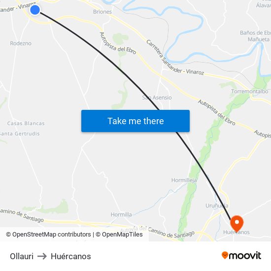 Ollauri to Huércanos map