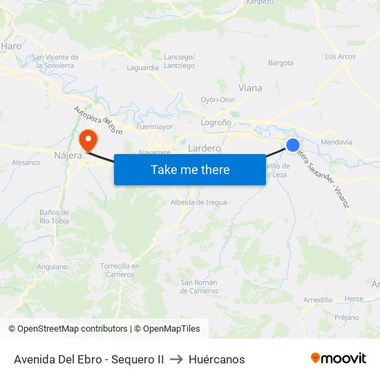 Avenida Del Ebro - Sequero II to Huércanos map