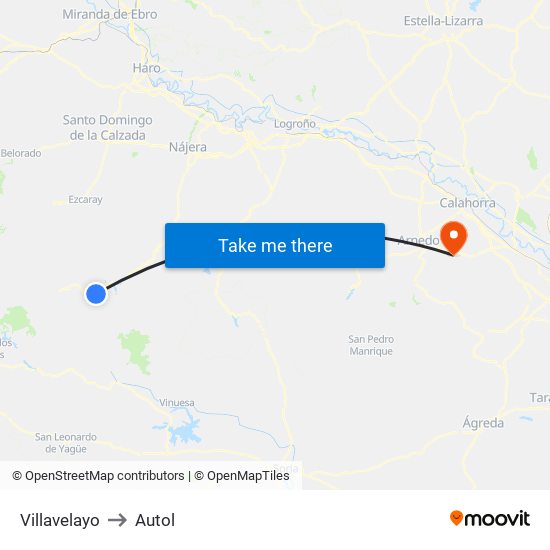 Villavelayo to Autol map