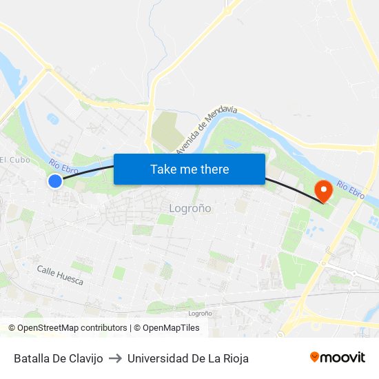 Batalla De Clavijo to Universidad De La Rioja map