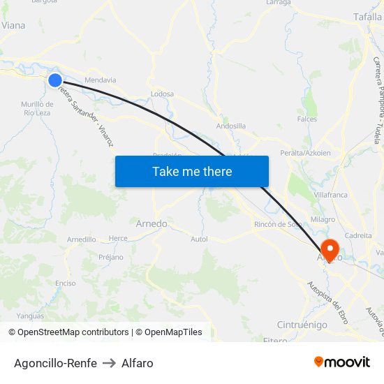 Agoncillo-Renfe to Alfaro map