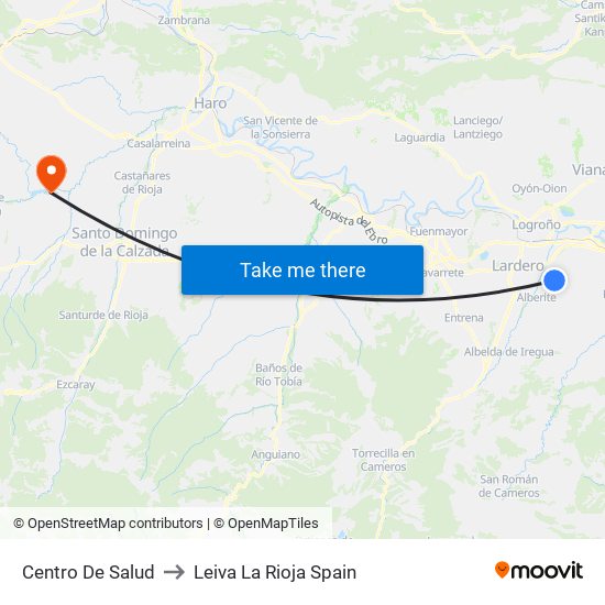 Centro De Salud to Leiva La Rioja Spain map