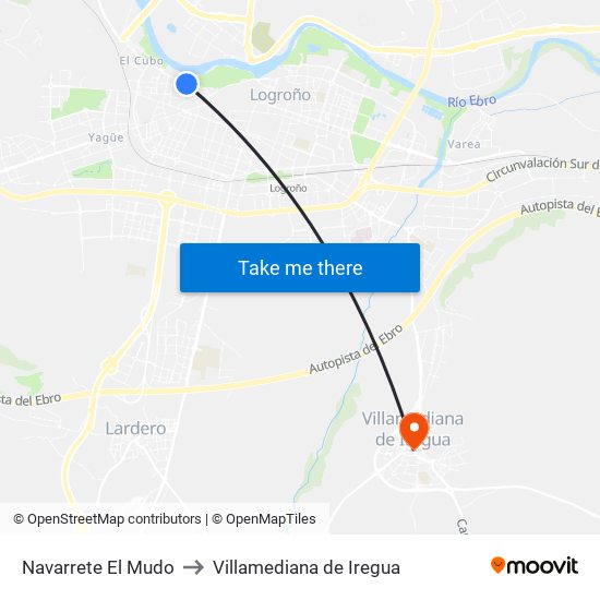 Navarrete El Mudo to Villamediana de Iregua map