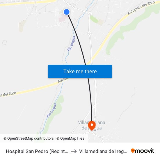 Hospital San Pedro (Recinto) to Villamediana de Iregua map