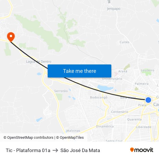 Tic - Plataforma 01a to São José Da Mata map
