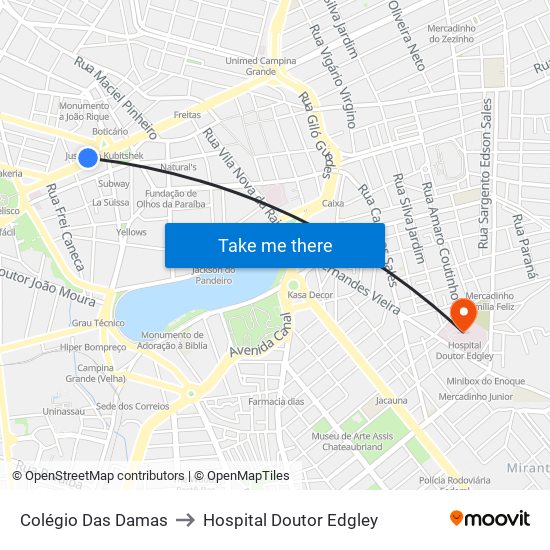 Colégio Das Damas to Hospital Doutor Edgley map