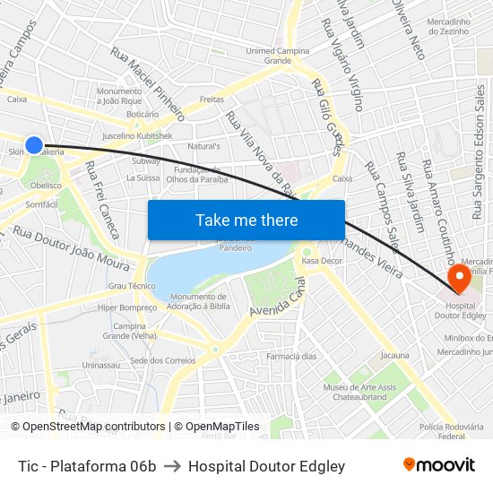 Tic - Plataforma 06b to Hospital Doutor Edgley map