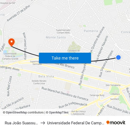 Rua João Suassuna, 380 to Universidade Federal De Campina Grande map