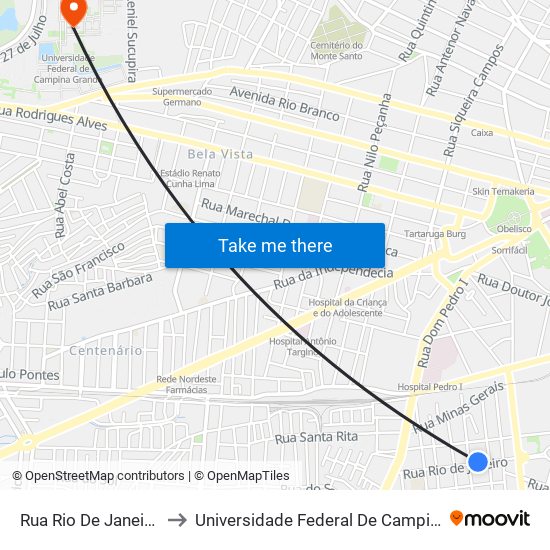Rua Rio De Janeiro, 224 to Universidade Federal De Campina Grande map