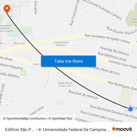 Edifício São Paulo to Universidade Federal De Campina Grande map