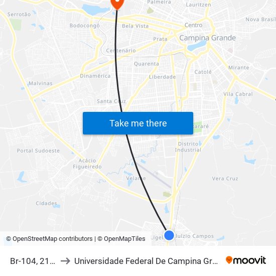 Br-104, 2143 to Universidade Federal De Campina Grande map