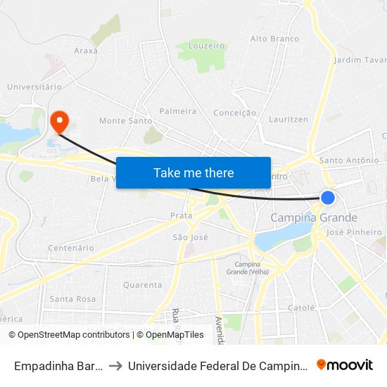 Empadinha Barnabé to Universidade Federal De Campina Grande map