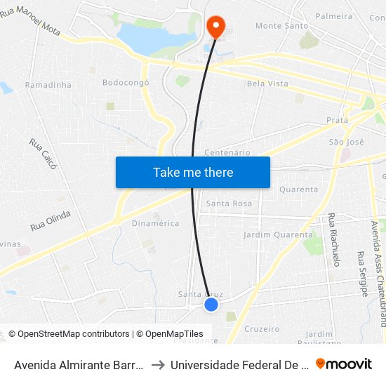 Avenida Almirante Barroso, 2435-2449 to Universidade Federal De Campina Grande map