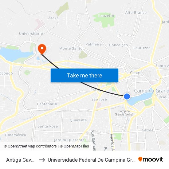 Antiga Cavesa to Universidade Federal De Campina Grande map