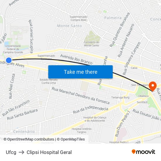 Ufcg to Clipsi Hospital Geral map