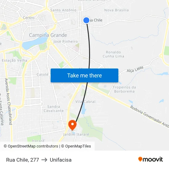 Rua Chile, 277 to Unifacisa map