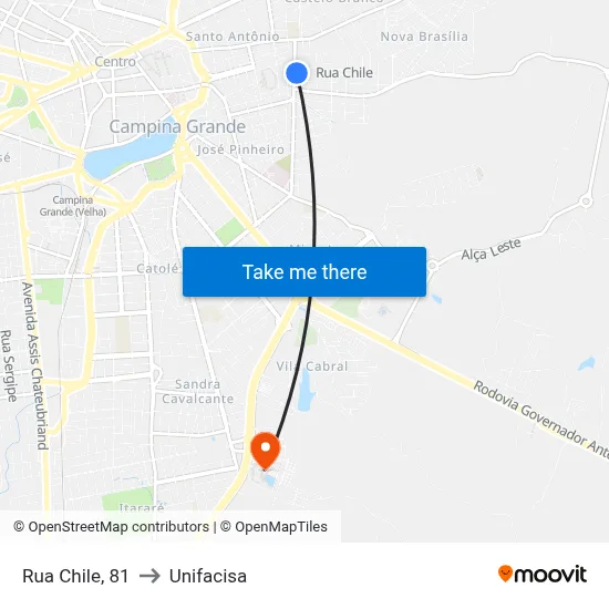 Rua Chile, 81 to Unifacisa map