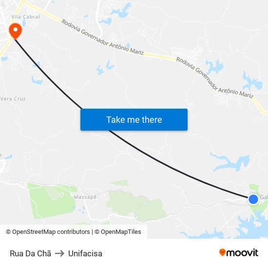 Rua Da Chã to Unifacisa map