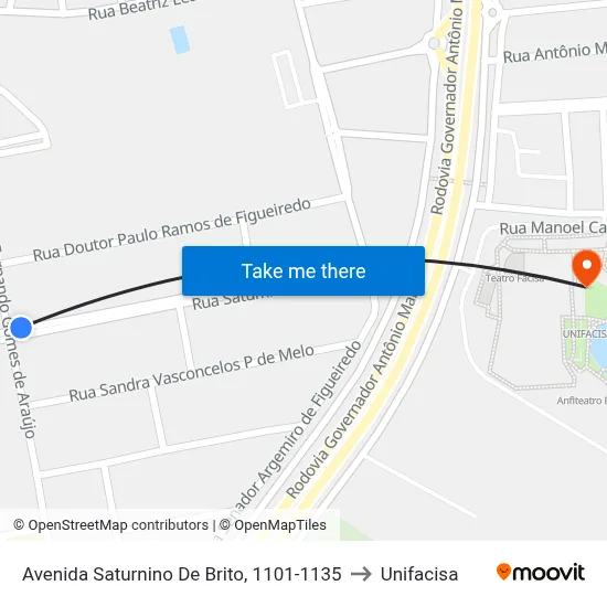 Avenida Saturnino De Brito, 1101-1135 to Unifacisa map